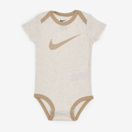 NIKE 3 PC SET BODYSUIT HAT BOOTIE SWOOSH BEIGE BEB&Eacute;