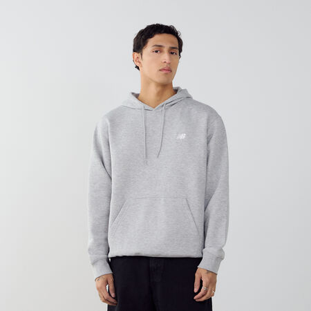 NEW BALANCE HOODIE SMALL LOGO GRIS/BLANCO HOMBRE