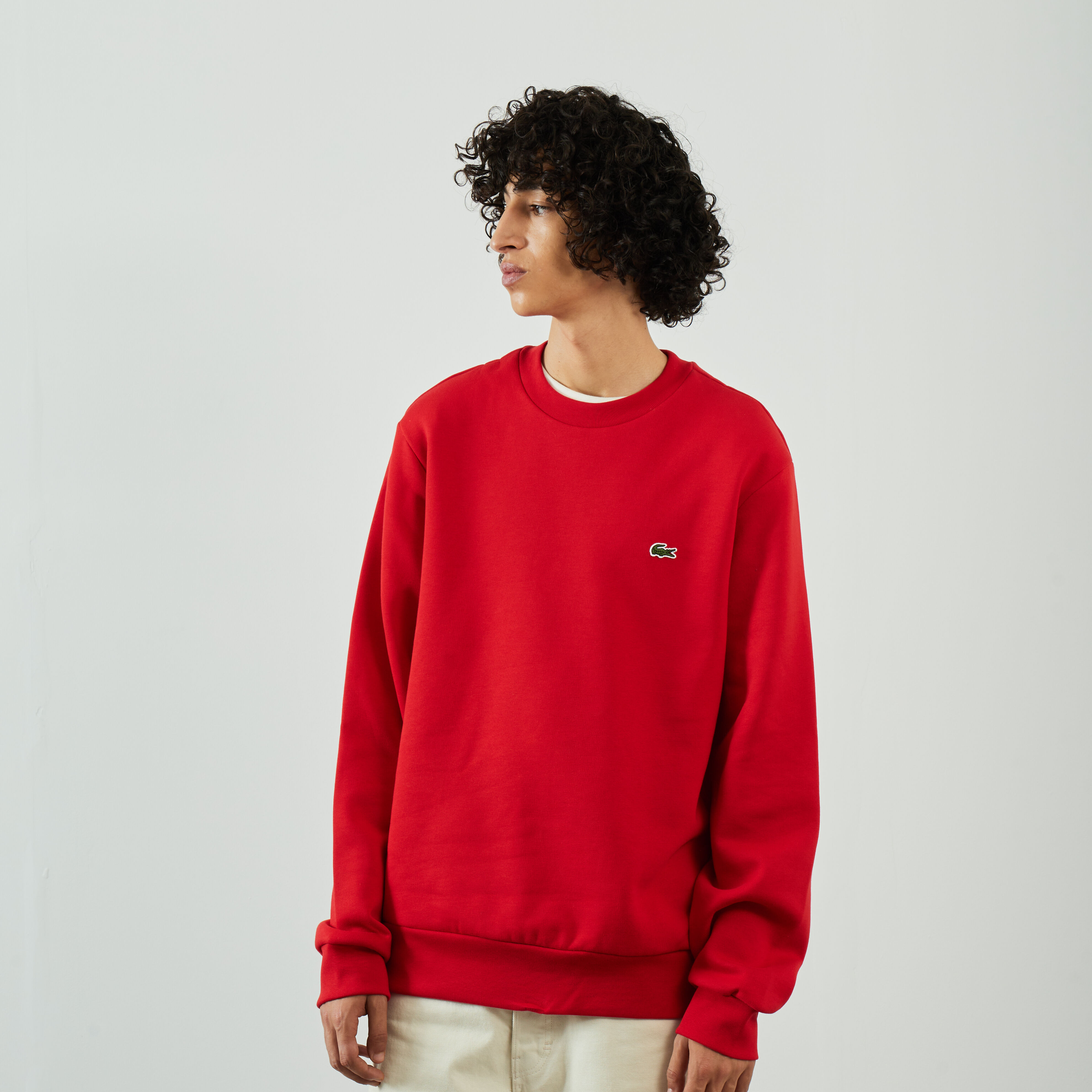 Sudadera lacoste roja best sale