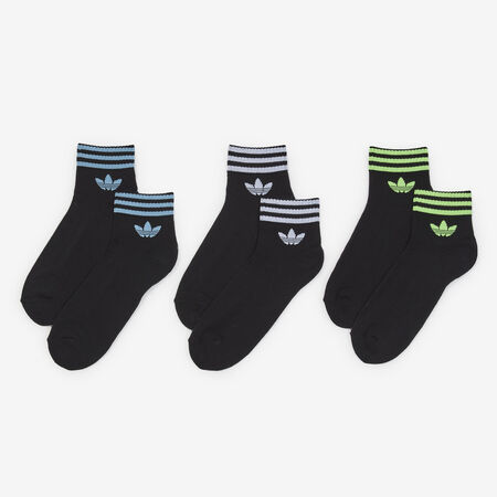 ADIDAS ORIGINALS CHAUSSETTES X3 ANKLE HALF-CUSHIONED NEGRO/AZUL MIXTO