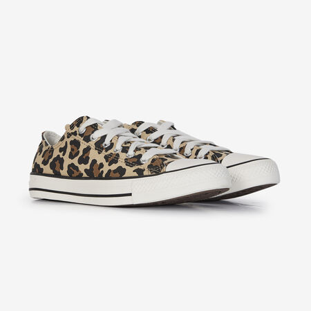 CONVERSE CHUCK TAYLOR ALL STAR OX LEOPARD BEIGE/MARRÓN JUNIOR