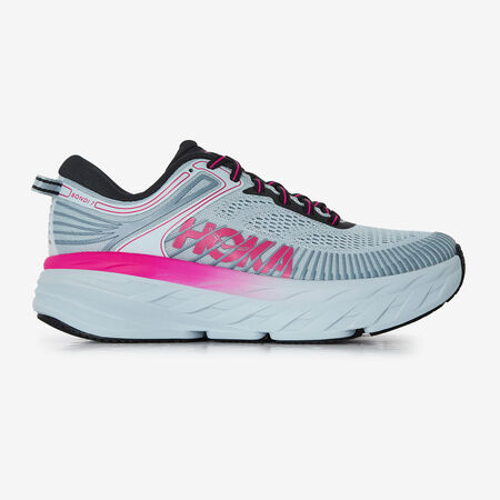 HOKA BONDI 7 GRIS/ROSA MUJER