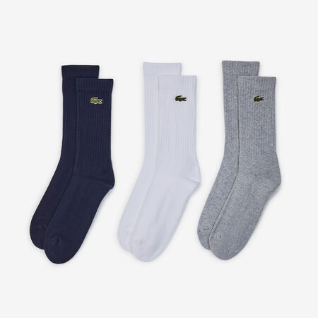 LACOSTE CHAUSSETTES X3 CREW LOGO NEGRO/GRIS HOMBRE