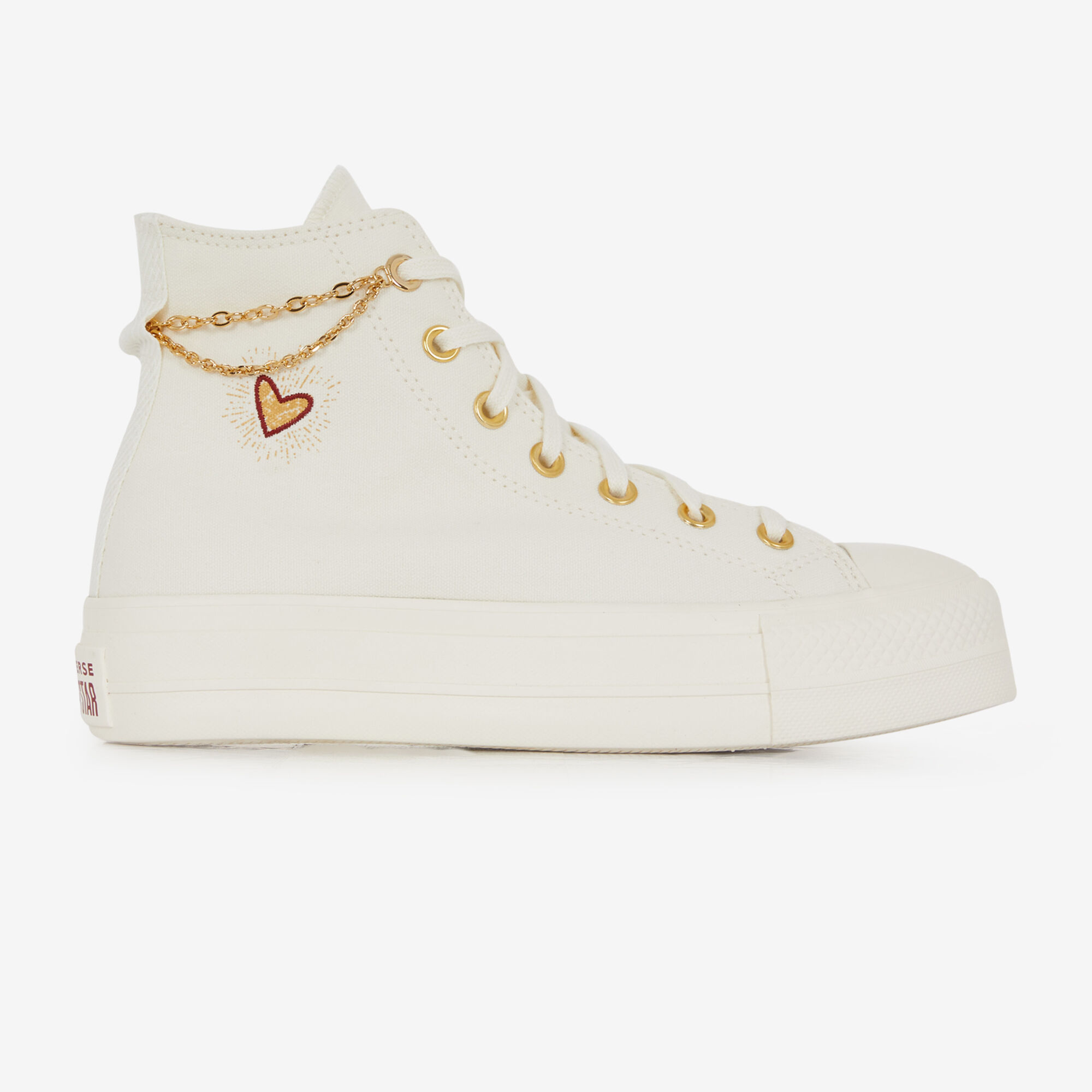 CONVERSE CHUCK TAYLOR ALL STAR LIFT HI VALENTINE BEIGE DORADO