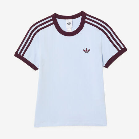 ADIDAS ORIGINALS TEE SLIM 3 STRIPES AZUL/MARR&Oacute;N MUJER