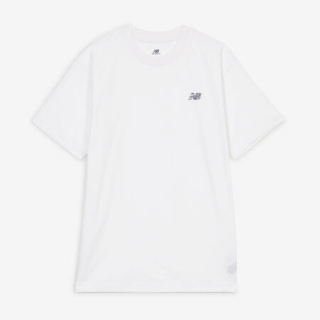 NEW BALANCE TEE SHIRT SMALL LOGO ESSENTIALS BLANCO/NEGRO HOMBRE