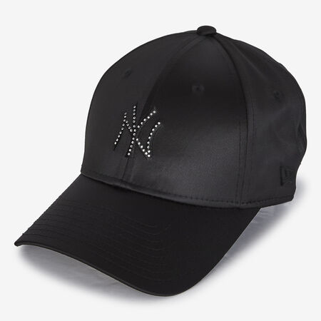 NEW ERA 9FORTY WOMEN NY SATIN RHINESTONE LOGO NEGRO MUJER