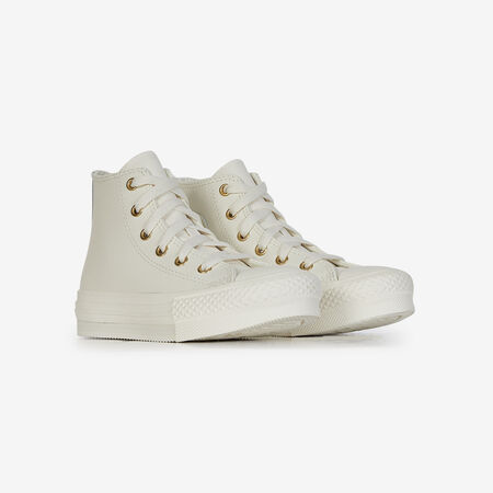 CONVERSE chuck taylor all star CHUCK TAYLOR ALL STAR EVA LIFT HI LEATHE BEIGE/DORADO INFANTIL