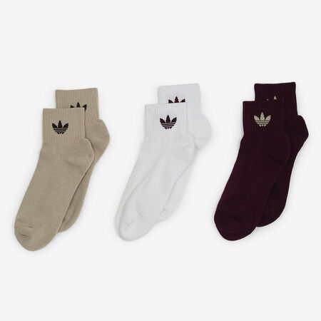 ADIDAS ORIGINALS CHAUSSETTES X3 QUARTER TREFOIL BLANCO/BEIGE HOMBRE