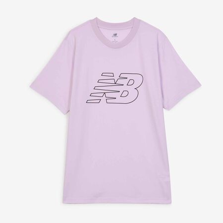 NEW BALANCE TEE SHIRT FLYING LOGO LILA HOMBRE