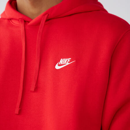 NIKE HOODIE CLUB SMALL LOGO ROJO HOMBRE