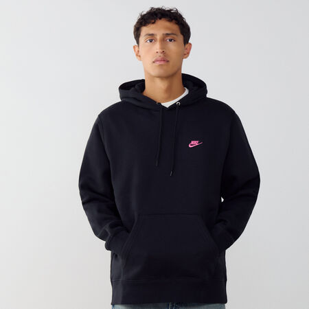 HOODIE CLUB SMALL LOGO : NEGRO/ROSA