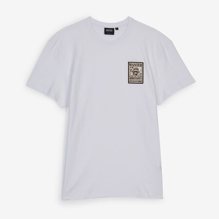 ONE PIECE TEE SHIRT WANTED LUFFY BLANCO HOMBRE