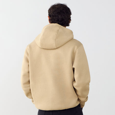 NIKE HOODIE CLUB SMALL LOGO BEIGE/BLANCO HOMBRE