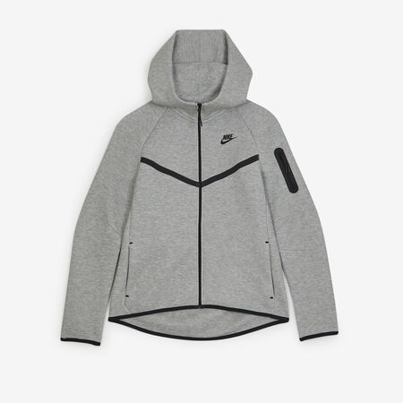 NIKE JACKET ZIP TECH FLEECE GRIS/NEGRO MUJER