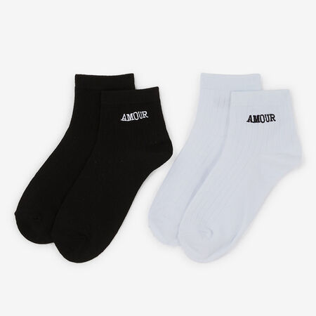 COURIR QUARTER AMOUR 2PK BLANC/NOIR MIXTO