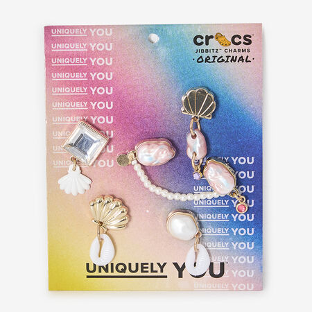 CROCS JIBBITZ ELEVATED PEARL 5PC BLANCO/DORADO MIXTO