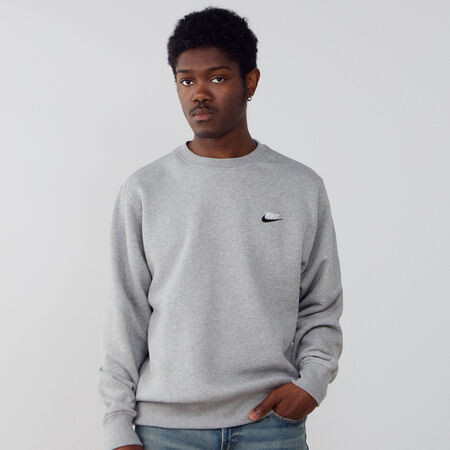 NIKE SWEAT CREW CLUB DT GRIS/BLANCO HOMBRE
