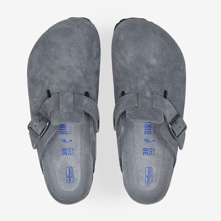 BIRKENSTOCK BOSTON SUEDE BASALT GRAY GRIS MUJER