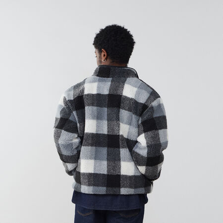 NIKE SWEAT HALF ZIP PLAID SHERPA NEGRO/BLANCO HOMBRE