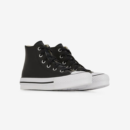 CONVERSE chuck taylor all star CHUCK TAYLOR ALL STAR EVA LIFT HI LEATHE NOIR/BLANC INFANTIL