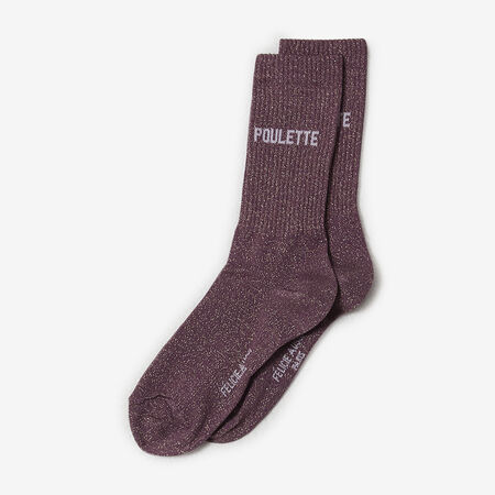 FELI CHAUSSETTES CREW POULETTE GLITTER MORADO MUJER