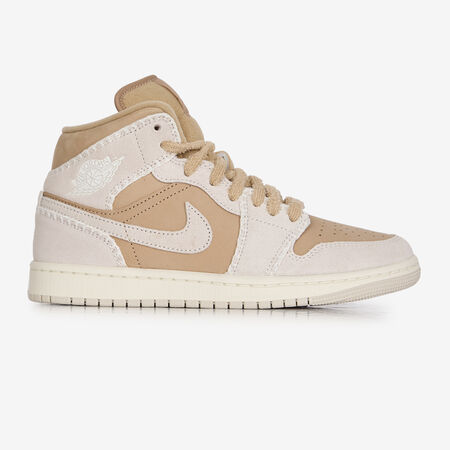 JORDAN AIR JORDAN 1 MID FUR MARRÓN/BEIGE MUJER
