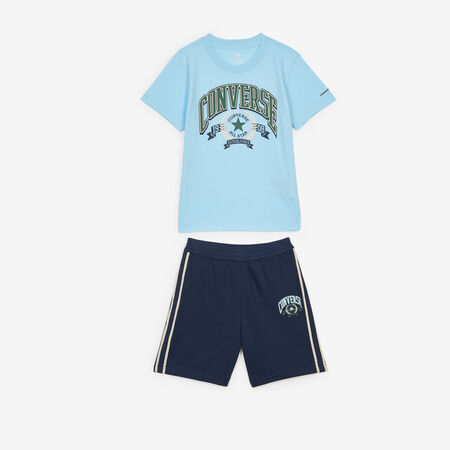 CONVERSE 2 PC SET TEE SHORT RECREATIONAL CLUB BLE BLEU/MARINE INFANTIL