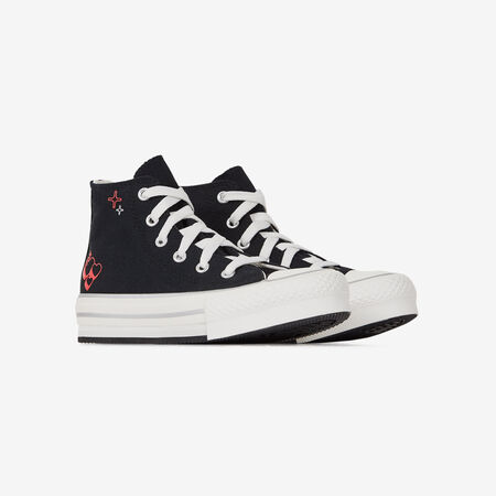 CONVERSE chuck taylor all star CHUCK TAYLOR ALL STAR EVA LIFT HI VALENT NEGRO/BLANCO INFANTIL
