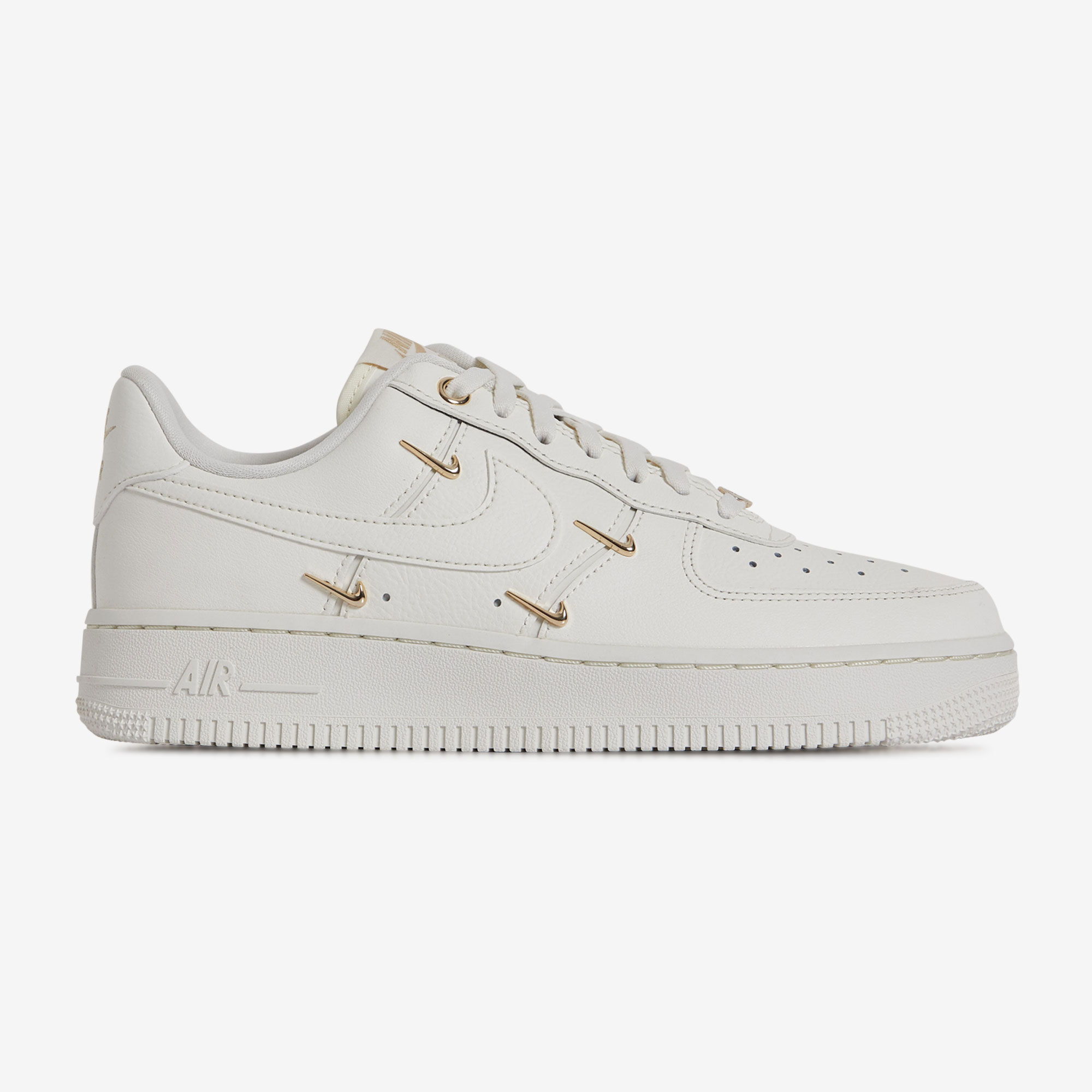 NIKE AIR FORCE 1 LOW MINI SWOOSH BEIGE DORADO SNEAKERS MUJER