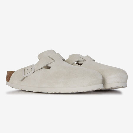 BIRKENSTOCK boston BOSTON SUEDE ANTIQUE WHITE BLANCO MUJER