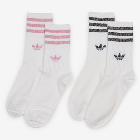 ADIDAS ORIGINALS CHAUSSETTES X2 MID CUT GLITTER NEGRO/ROSA MUJER