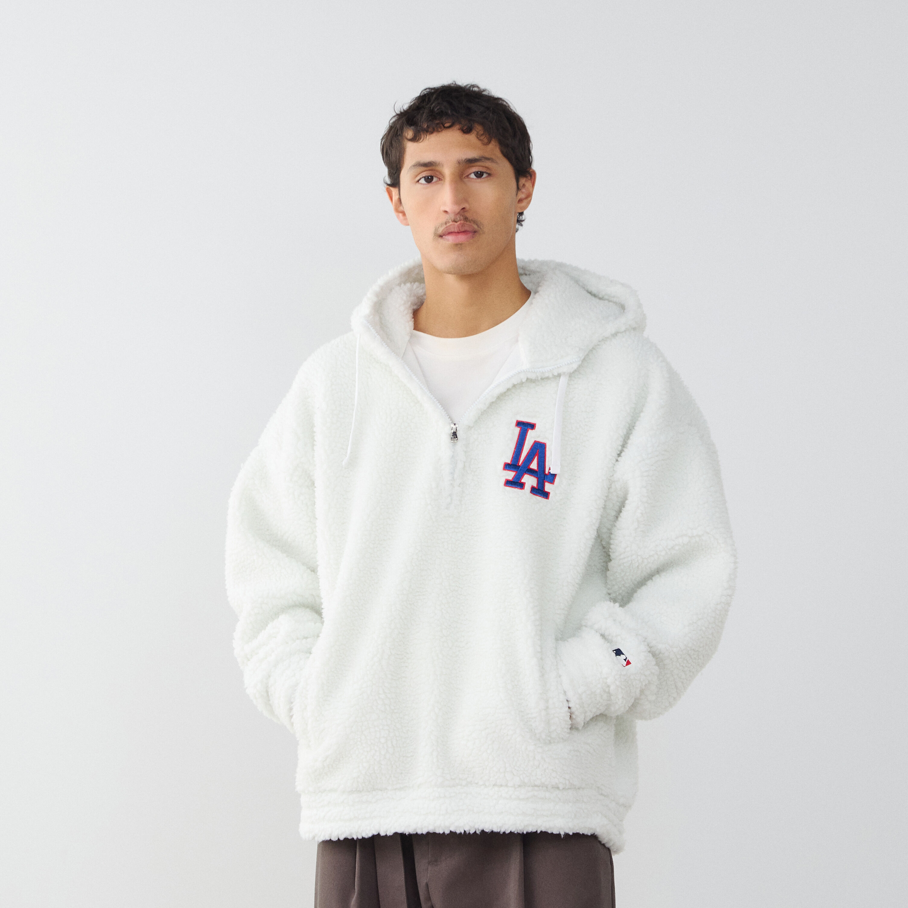CHAMPION HOODIE POLAR HALF ZIP LA BLANCO AZUL HOMBRE Courir.es