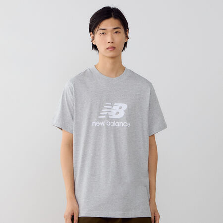 NEW BALANCE TEE SHIRT BIG LOGO GRIS/BLANCO HOMBRE