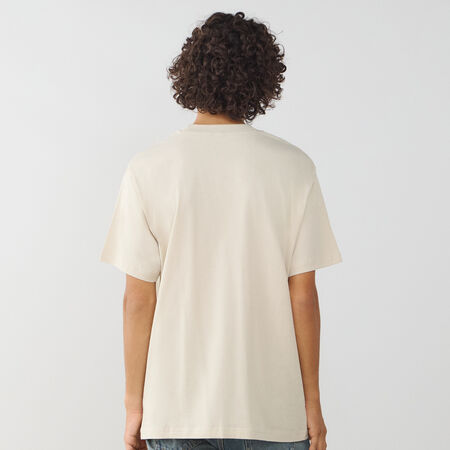 NEW BALANCE TEE SHIRT SMALL LOGO ESSENTIALS BEIGE/BLANCO HOMBRE