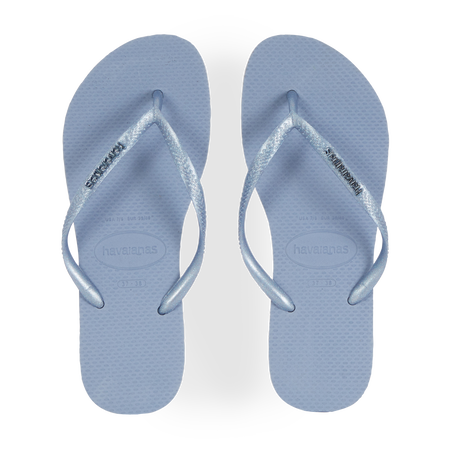 HAVAIANAS SLIM LOGO METALLIC AZUL MUJER