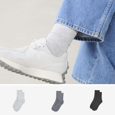 COURIR PACK CHAUSSETTES X3 MID CREW GRIS MIXTO