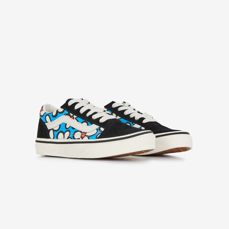 VANS OLD SKOOL FLOWERS NEGRO/AZUL INFANTIL