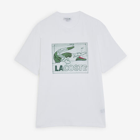 LACOSTE TEE SHIRT PRINT LOGO BLANCO HOMBRE