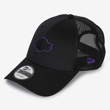 NEW ERA 9FORTY TRUCKER LAKERS OUTLINE LOGO NEGRO HOMBRE