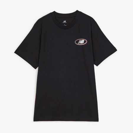 NEW BALANCE TEE SHIRT OVAL LOGO NEGRO/BLANCO HOMBRE