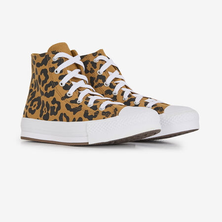 CONVERSE chuck taylor all star CHUCK TAYLOR EVA LIFT HI LEOPARD MARR&Oacute;N/NEGRO JUNIOR