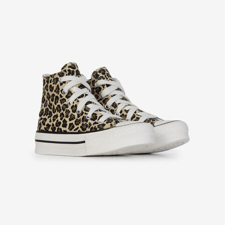 CONVERSE CHUCK TAYLOR ALL STAR EVA LIFT HI LEOPAR BEIGE/MARRÓN INFANTIL