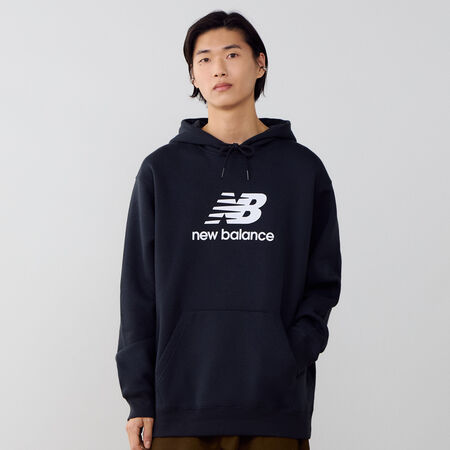 NEW BALANCE HOODIE BIG LOGO NEGRO/BLANCO HOMBRE