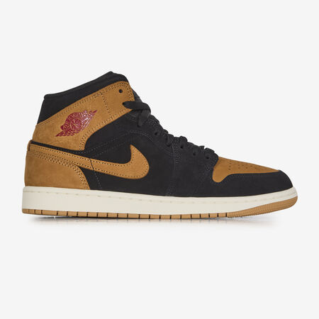 JORDAN AIR JORDAN 1 MID SE NEGRO/CAMELLO HOMBRE