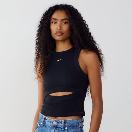 NIKE TOP TANK KNIT CHILL NEGRO/BLANCO MUJER