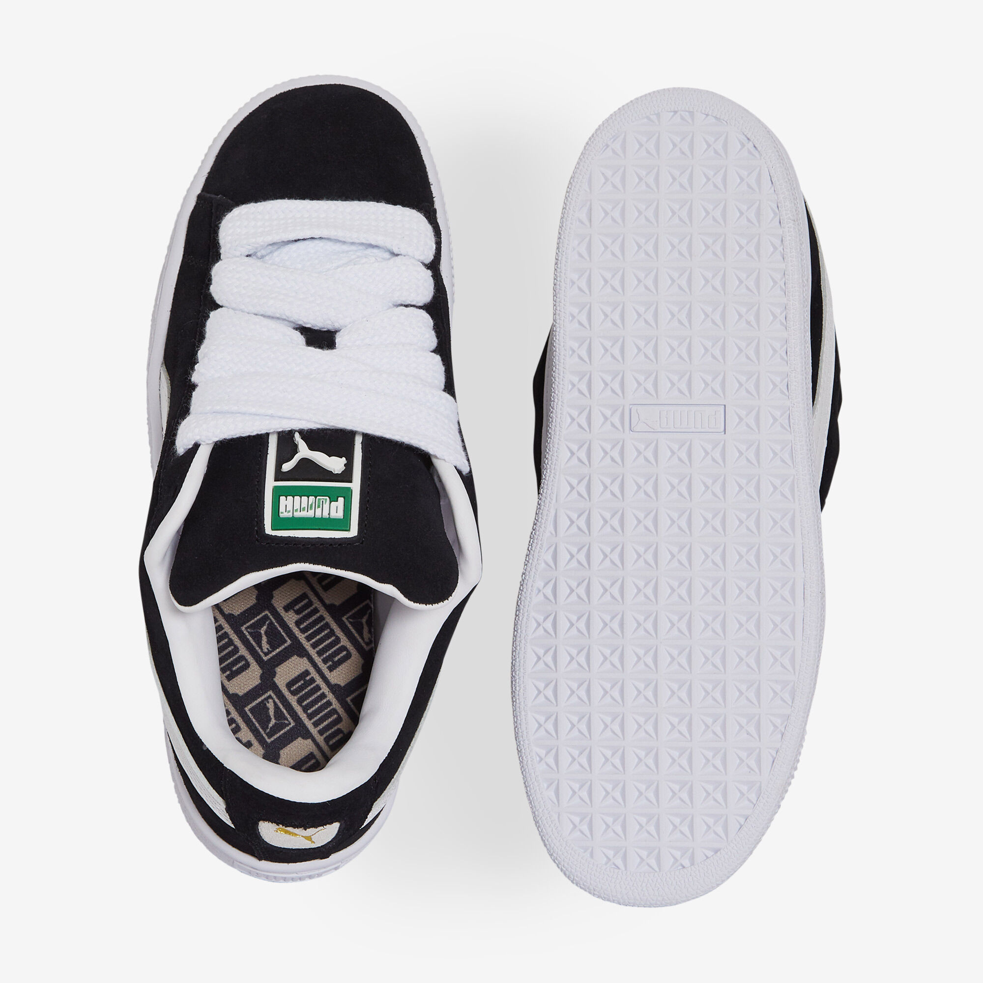 Puma suede negro y blanco outlet