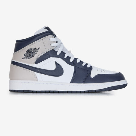 AIR JORDAN 1 MID : BLANCO/AZUL MARINO